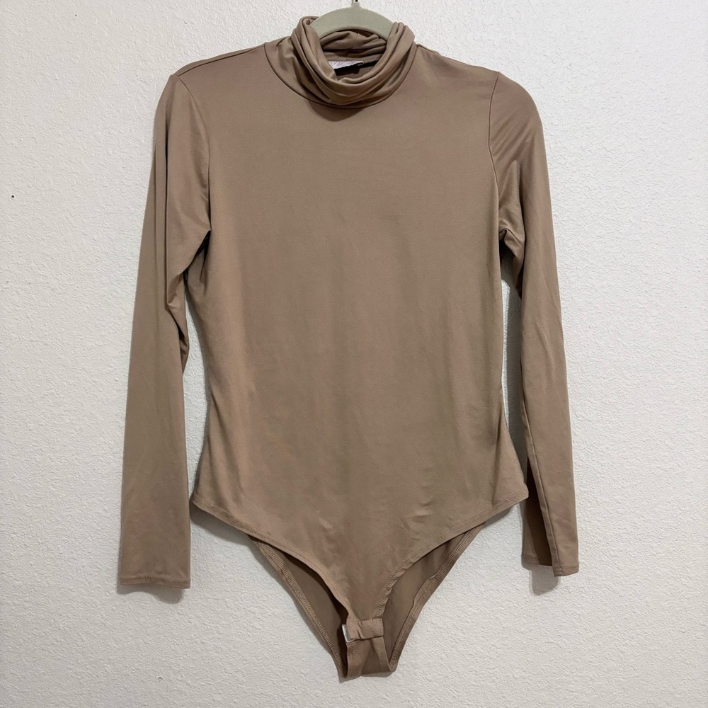 Pink Lily | nude long sleeve turtleneck bodysuit